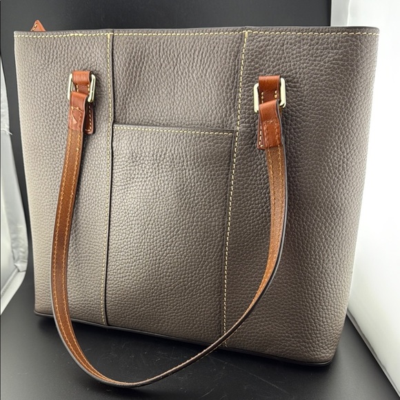 Dooney & Bourke Brown Leather Tote Bag - Picture 3 of 5